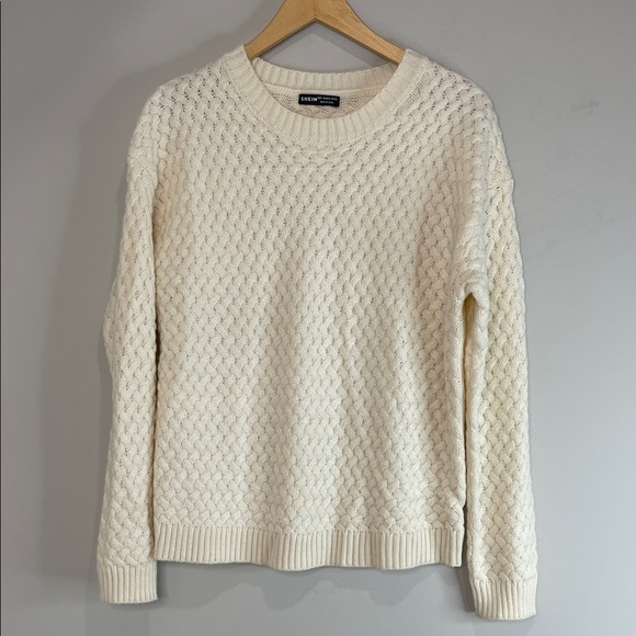Shein Cream Basket Weave Knit Crew Neck Sweater Soft Long Sleeve L 8/10 - Picture 2 of 10